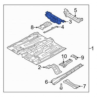 New OEM Front Left Floor Pan Crossmember Fits, 2011-2013 Ford Fiesta - Part # AE8Z5410673A