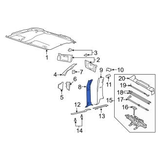 New OEM Center Right Door Pillar Post Trim Set Fits, 2006-2008 Lincoln Mark Lt - Part # 4L3Z1624356AAC
