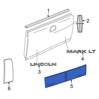 New OEM Rear Tailgate Molding Fits, 2006-2008 Lincoln Mark Lt - Part # 5L3Z99425A34BA