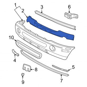 New OEM Front Bumper Cover Reinforcement Fits, 2002-2005 Mercury Mountaineer - Part # 3L9Z17C882BA