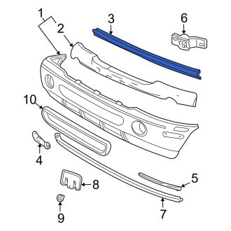 New OEM Front Bumper Cover Reinforcement Beam Fits, 2002-2005 Mercury Mountaineer - Part # 1L2Z17859BB