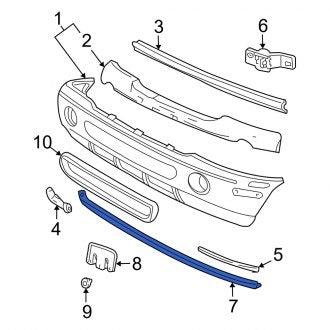 New OEM Front Valance Panel Fits, 2002-2005 Mercury Mountaineer - Part # 1L2Z17626BA