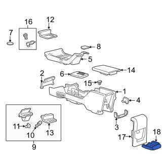 New OEM Front Console Cup Holder Fits, 2002-2005 Mercury Mountaineer - Part # 1L2Z7813562DAB