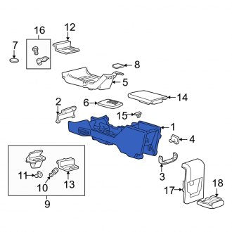 New OEM Center Center Console Fits, 2004-2005 Mercury Mountaineer - Part # 4L2Z78045A36CAA