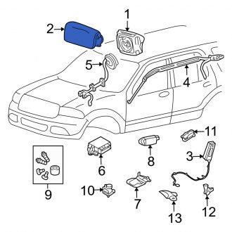 New OEM Upper Instrument Panel Air Bag Fits, 2002 Mercury Mountaineer - Part # 1L2Z78044A74AAE