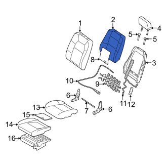 New OEM Front Left Seat Back Cushion Fits, 2009-2010 Mercury Mountaineer - Part # 9L2Z7864811A