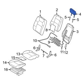 New OEM Front Left Headrest Fits, 2006-2008 Mercury Mountaineer - Part # 6L2Z78611A08CAB