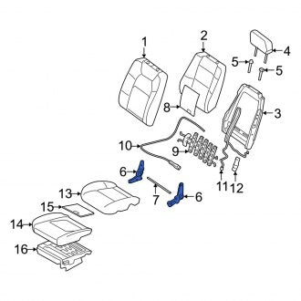 New OEM Center Right Seat Back Frame Fits, 2006-2007 Mercury Mountaineer - Part # 6L2Z78613A38GA