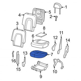 New OEM Rear Left Seat Cushion Foam Fits, 2002-2005 Mercury Mountaineer - Part # 3L2Z7863841BA