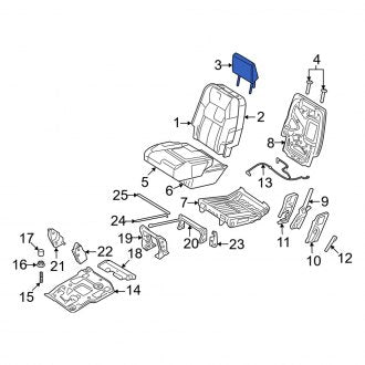 New OEM Center Left Headrest Fits, 2006-2008 Mercury Mountaineer - Part # 6L2Z78611A08DEB