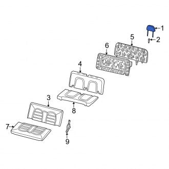 New OEM Rear Headrest Fits, 2004-2005 Mercury Mountaineer - Part # 3L2Z78611A08RAC