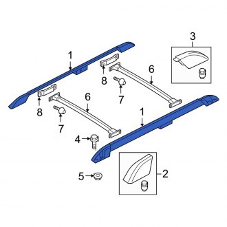 New OEM Right Roof Luggage Carrier Side Rail Fits, 2006-2010 Mercury Mountaineer - Part # 8L2Z7855114HA