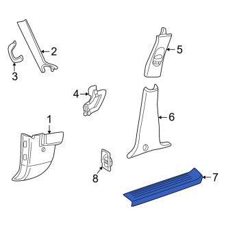New OEM Front Right Door Sill Plate Fits, 2005 Mercury Mountaineer - Part # 5L9Z7813208AAA