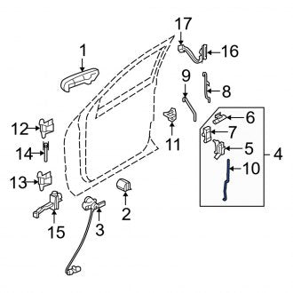 New OEM Front Right Door Lock Operating Rod Fits, 2007-2010 Mercury Mountaineer - Part # 6L2Z7821852AA