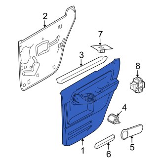 New OEM Front Right Inner Door Interior Trim Panel Fits, 2006 Mercury Mountaineer - Part # 6L9Z7823942AAB