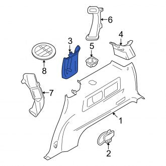 New OEM Right Upper Body C-Pillar Trim Panel Fits, 2006-2010 Mercury Mountaineer - Part # 8L2Z7831004AB