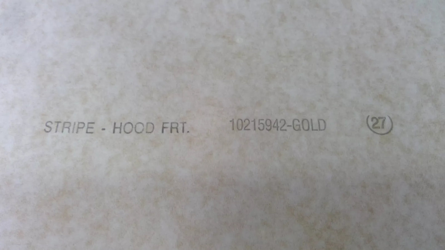 New OEM 1992 Chevrolet Camaro Gold Hood Front Stripe, Part # 10215942