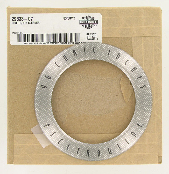 New OEM Genuine Harley-Davidson Insert Air Cleaner, 29333-07