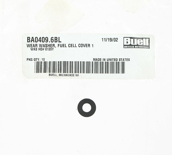 New OEM Genuine Harley-Davidson Wear Washer 1 4" X 9 16" Fuel Cell Cover, BA0409.6BL