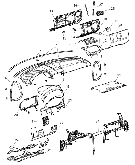 Striker Glove Box Door Latch