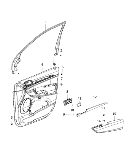 Molding Front Door Includes Speaker Grille