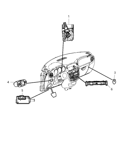 New 2007-2010 Fits Chrysler PT Cruiser Switch-Pod - Part # 4602665AF