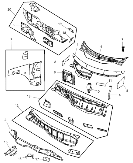 New 2004-2008 Fits Chrysler Pacifica Dash Panel-Dash - Part # 4719645AA