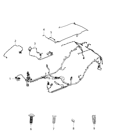 New 2015 Fits Chrysler Grand Cherokee Wiring-Body - Part # 68231267AC