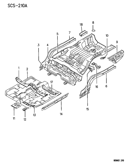 Mopar - 2001 2005 Fits Chrysler Stratus Support Floor Pan # - Part # MB907646
