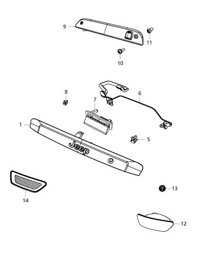 New 2016 Fits Chrysler Caliber, Compass, Patriot Handle-Light Support - Part # 6CK66KARAA