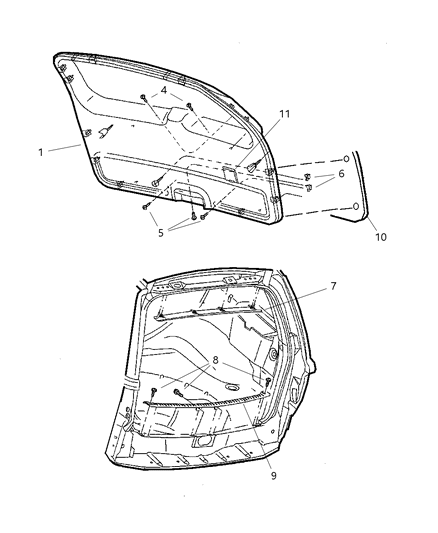 New 2002-2004 Fits Chrysler Grand Cherokee Cover-Liftgate Scuff - Part # 5FS82XDVAC