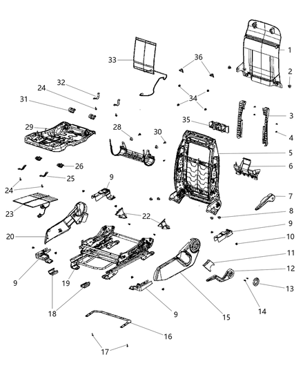 Handle Front Seat Lift Height Adjustment