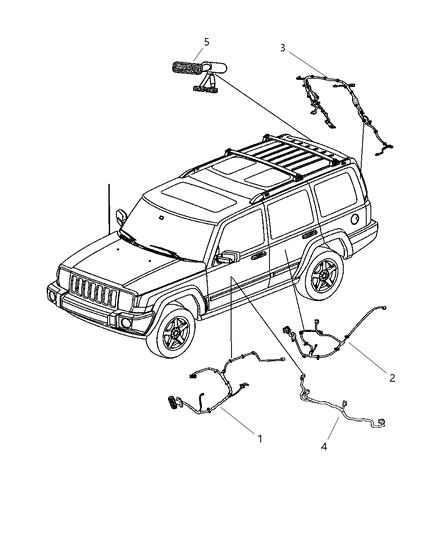 New 2010 Fits Chrysler Commander Wiring-Front Door - Part # 68045002AA