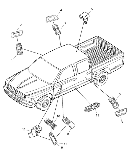 Bezel Power Window Switch