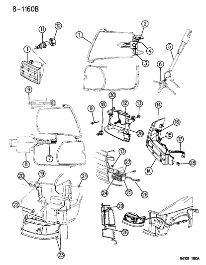 Lamp, Park & Turn Sig., W/O Wiring & Bulbs, Right