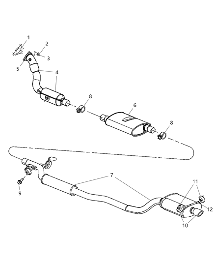 Mopar - 2004 2006 Fits Chrysler Pacifica Exhaust Muffler And Resonator # - Part # E0021498AA