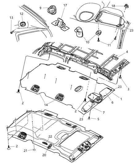 New 2003 Fits Chrysler Grand Caravan, Town & Country Visor-Illuminated - Part # YQ66TL2AA
