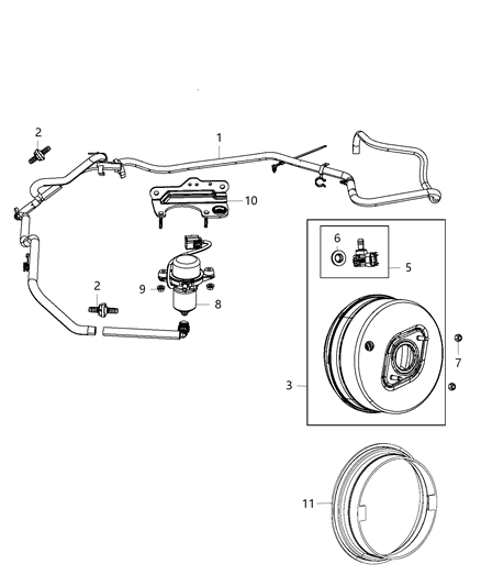New 2014-2015 Fits Chrysler Grand Cherokee Hose-Brake Booster Vacuum - Part # 5181750AC