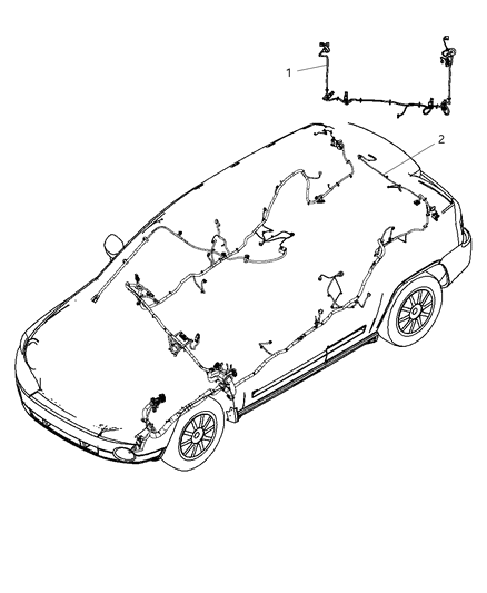 New 2011-2013 Fits Chrysler Caliber, Compass, Patriot Wiring-Trailer Tow - Part # 68082800AA