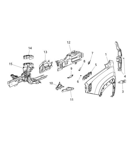 New 2015-2017 Fits Chrysler Renegade Silencer-Fender Side - Part # 68271430AA