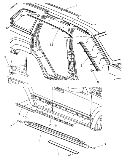 New Fits Chrysler Door Entry Sill Kit - Part # 82209068AB
