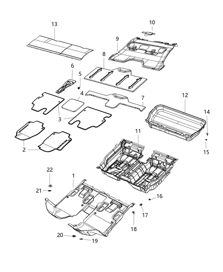 New 2017 Fits Chrysler Pacifica Mat-Floor - Part # 5RY13DX9AB