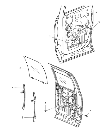 Regulator Rear Door Window
