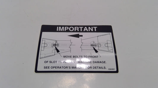 New OEM Genuine John Deere Label, Part # E84991