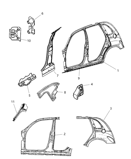Retainer B Pillar Upper Door Impact Beam