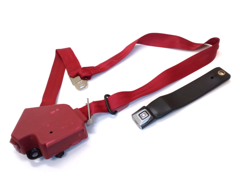 New OEM 1990-1992 Corvette Convertible Front Passenger Right Flame Red Seat Belt, Part # 12518234