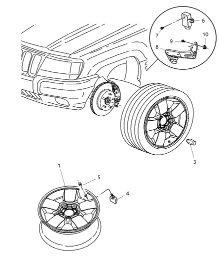New 2008-2009 Fits Chrysler Grand Cherokee Aluminum Wheel - Part # 1JQ52CDMAA
