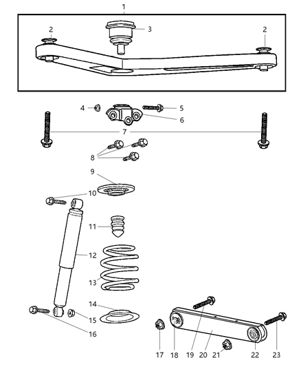 New 2002 Fits Chrysler Liberty Spring-Suspension - Part # 52088697AB