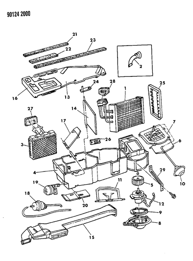 New 1984-1990 Fits Chrysler Grand Caravan, Town & Country Evaporator-Air Conditioning - Part # V9900022