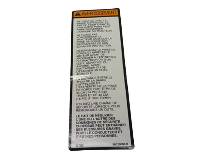 New OEM Genuine CNHi, Decal - Part # 86019096